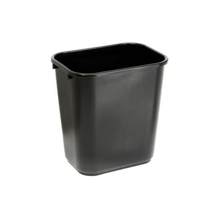 Global Equipment 28-1/8 Qt. Plastic Wastebasket - Black 2818BK